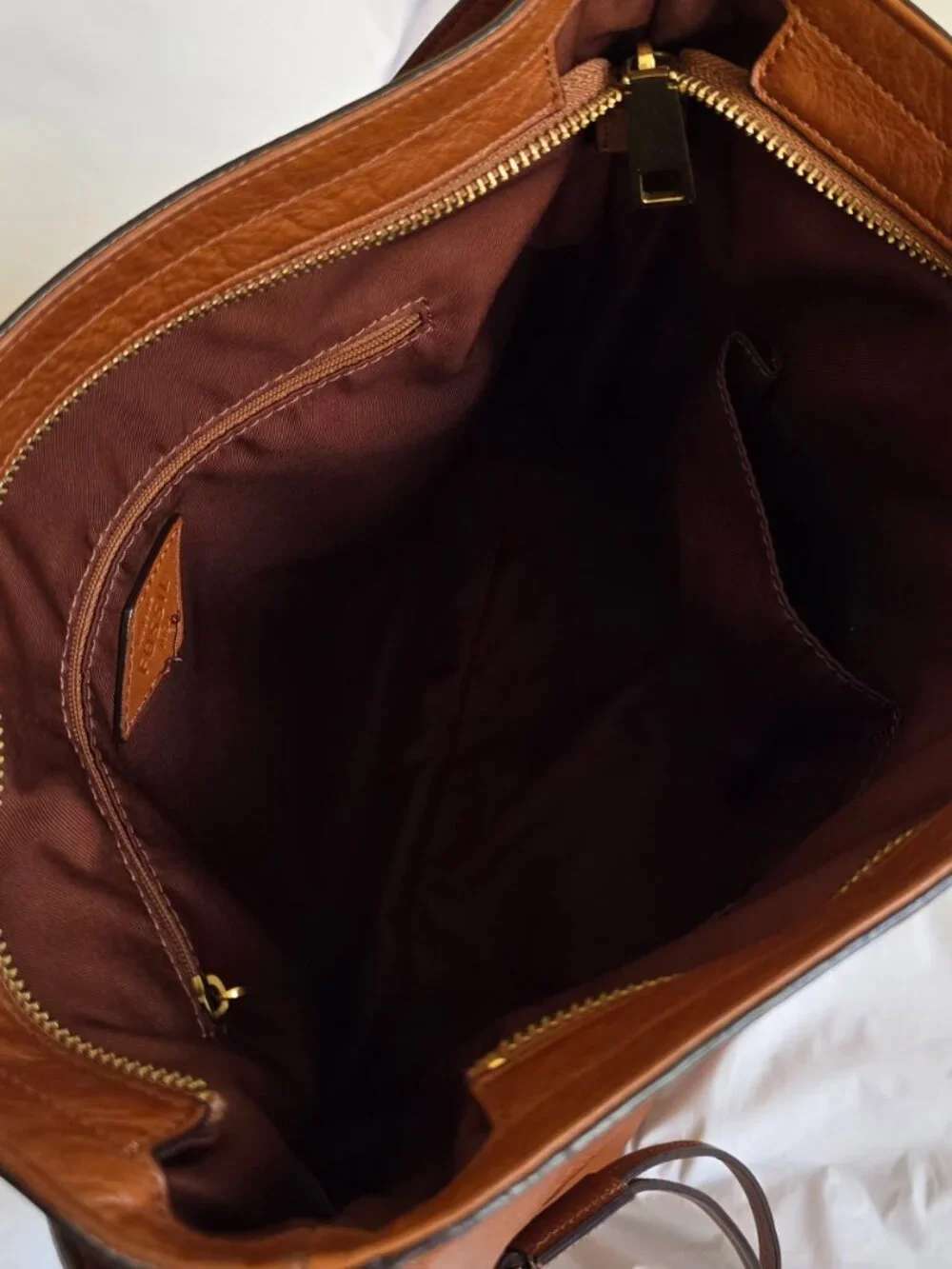 Fossil Maya Small Hobo Bag Cognac Brown Pebbled Leather Shoulder Purse